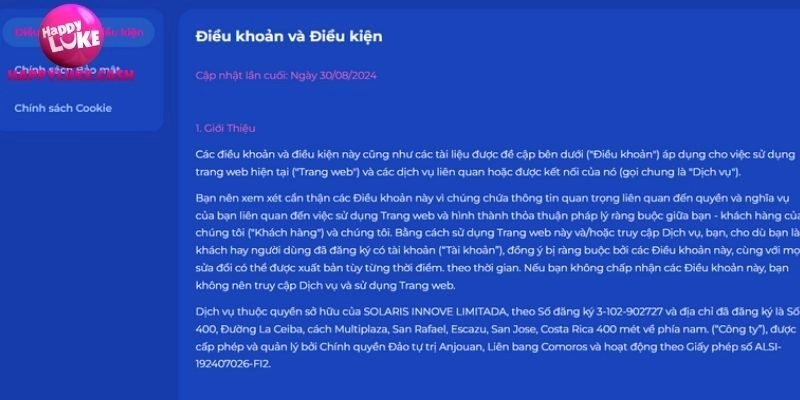 Đồng ý các điều khoản khi đăng ký tài khoản